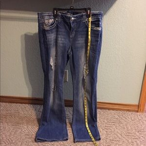 Soundgirl Distressed Bootcut Jeans